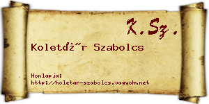 Koletár Szabolcs névjegykártya