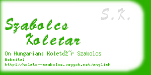 szabolcs koletar business card